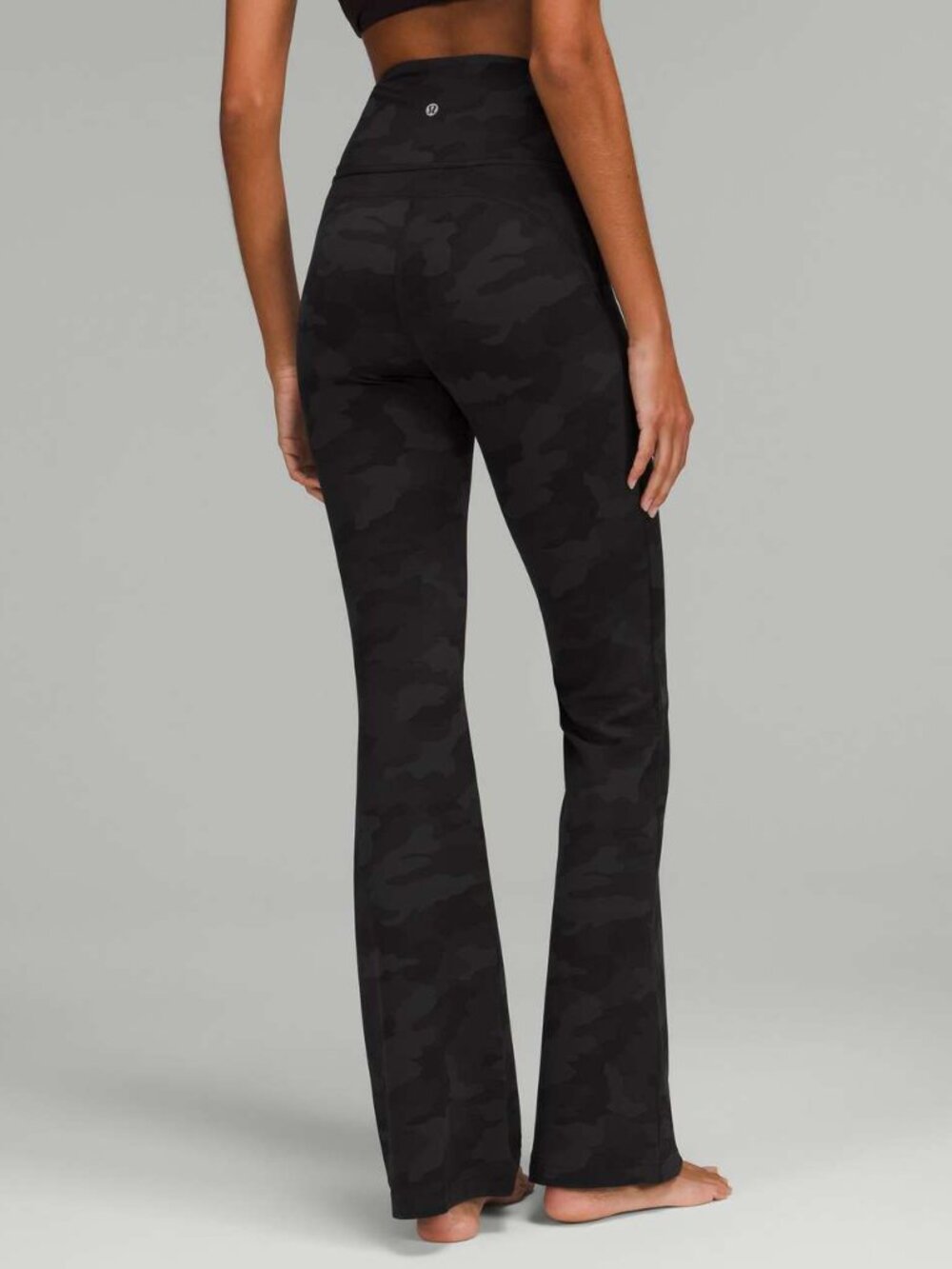 Lululemon Groove Super-High-Rise Flared Pant Heritage 365 Camo Deep Coal